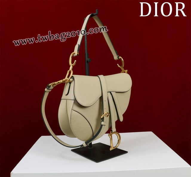 Dior专柜新款迪奥高仿原单长肩带大小号牛皮马鞍包手拎斜挎包 djfk1817